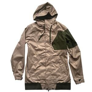 Volcom Isosceles Jacket M Snowboard Ski Hooded Waterproof Tan Green